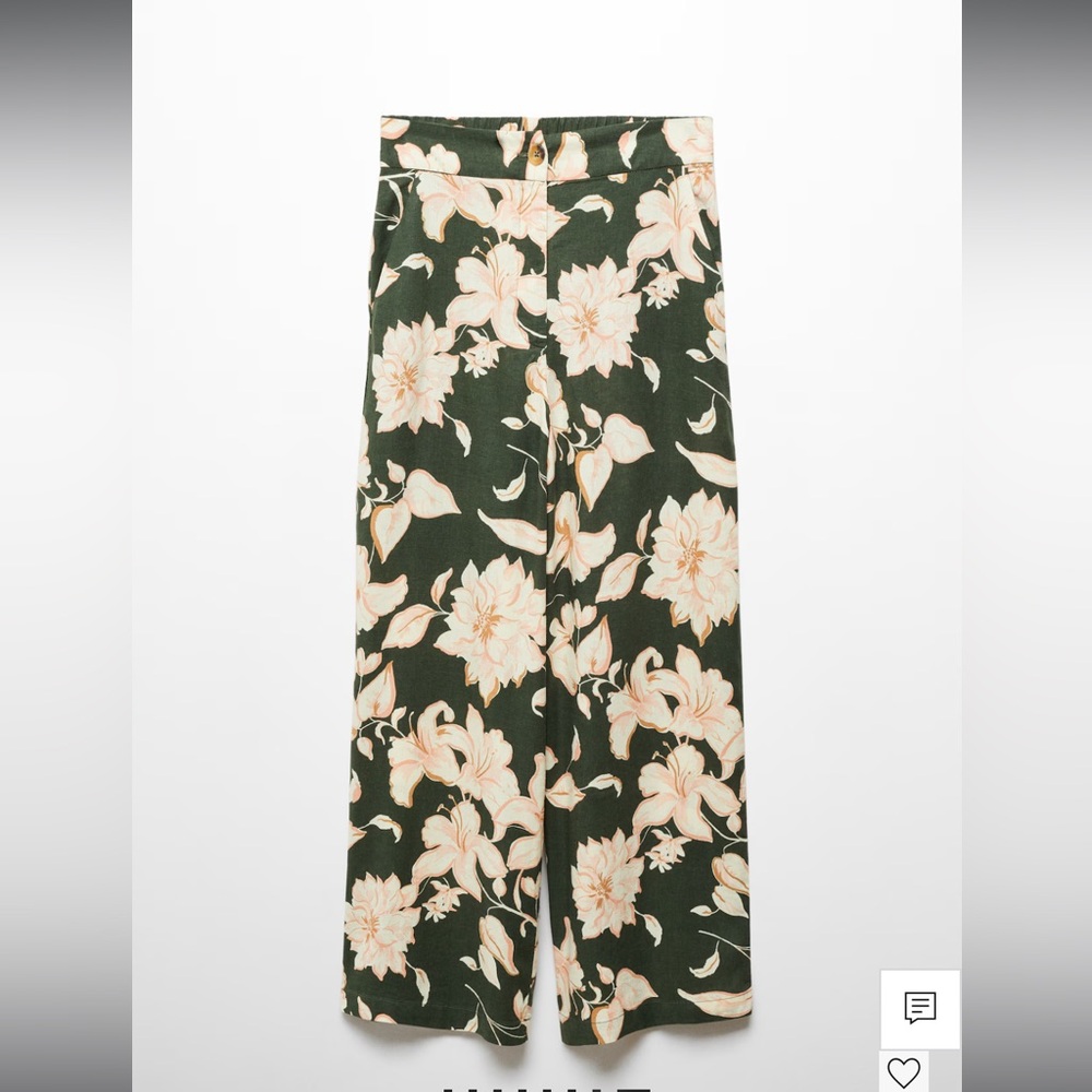Mango linen blend floral pants